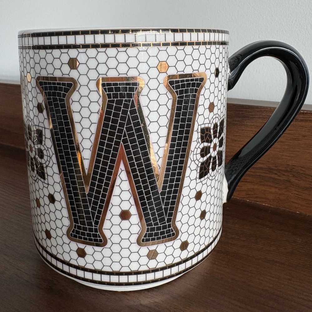 Anthropologie Letter βWβ Mosaic Mug